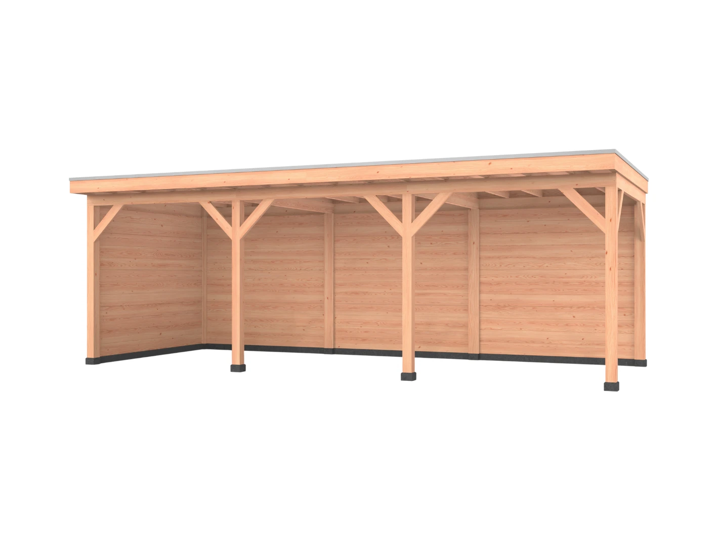 Douglas overkapping, 750 x 300, met achterwand en zijwand, Westwood Comfort - Afbeelding 1