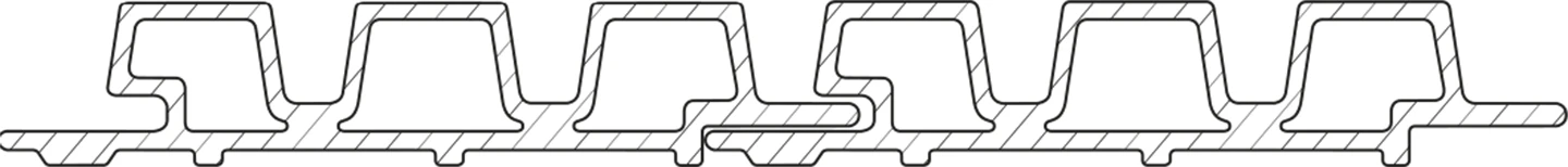 Composiet Rhombusprofielplank 3.3 x 17 cm (33 x 170 mm) Donkergrijs - Lengte 390 cm OP = OP - Afbeelding 4