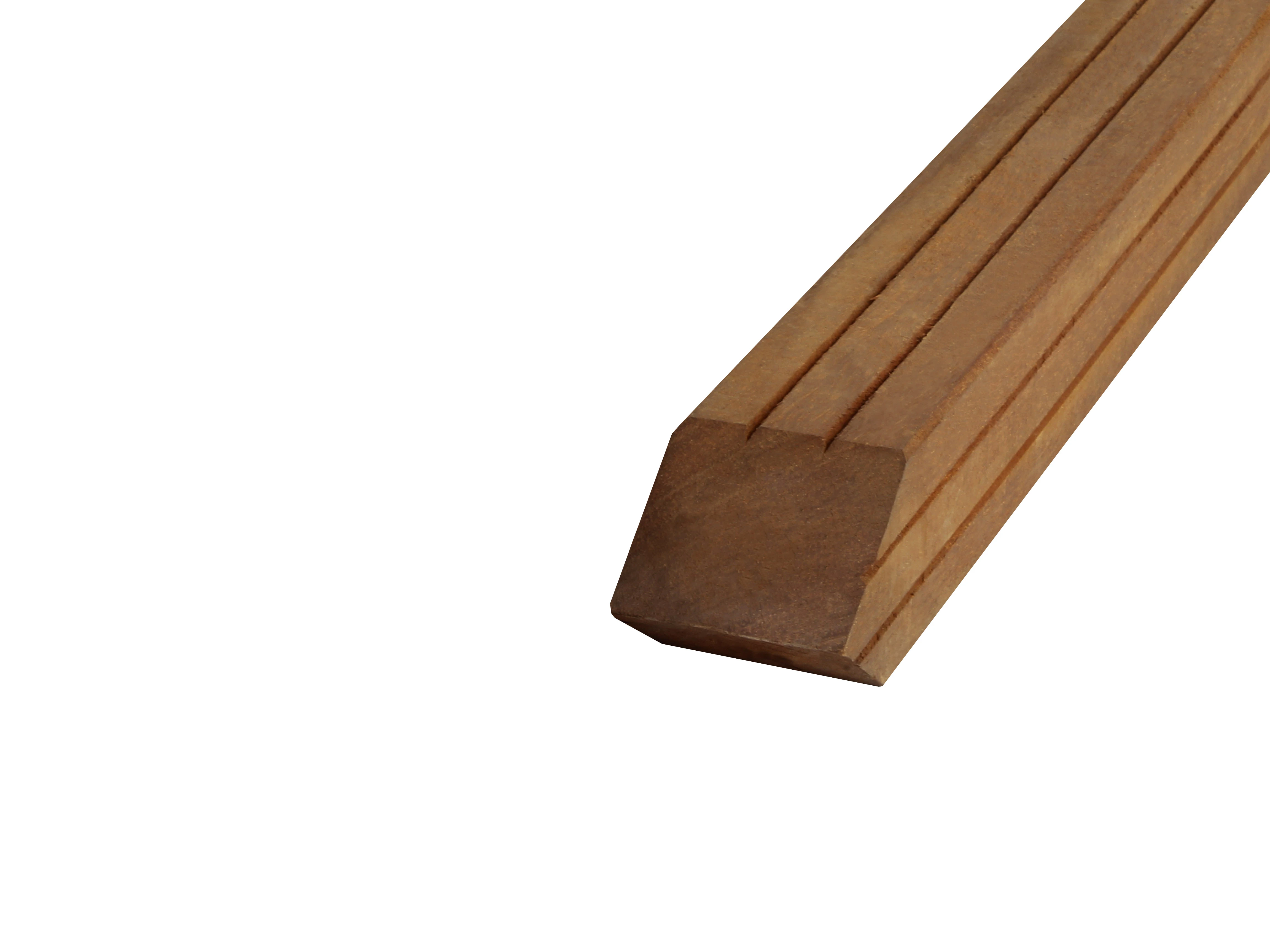 Hardhout Azobe Paal 6.5 x 6.5 cm (65 x 65 mm) Geschaafd - Lengte 245 cm - Afbeelding 4