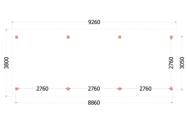 Trendhout Douglas Overkapping Zadeldak XL 926 x 380 cm - Afbeelding 2