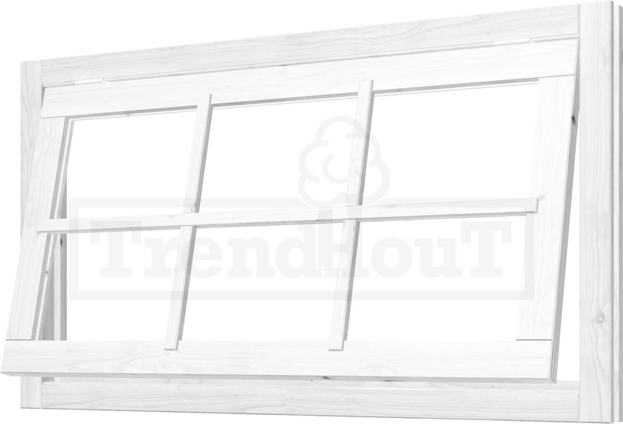 Trendhout Uitzetraam met Kozijn 143 x 80.8 cm Wit - Afbeelding 1