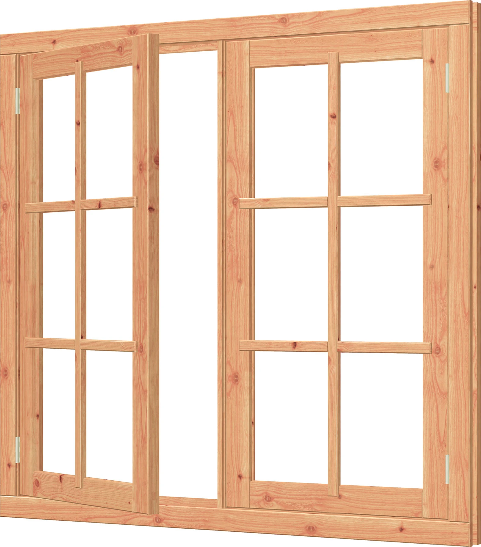 Trendhout Vleugelraam Dubbel met Kozijn 151.5 x 143 cm Onbehandeld - Afbeelding 1