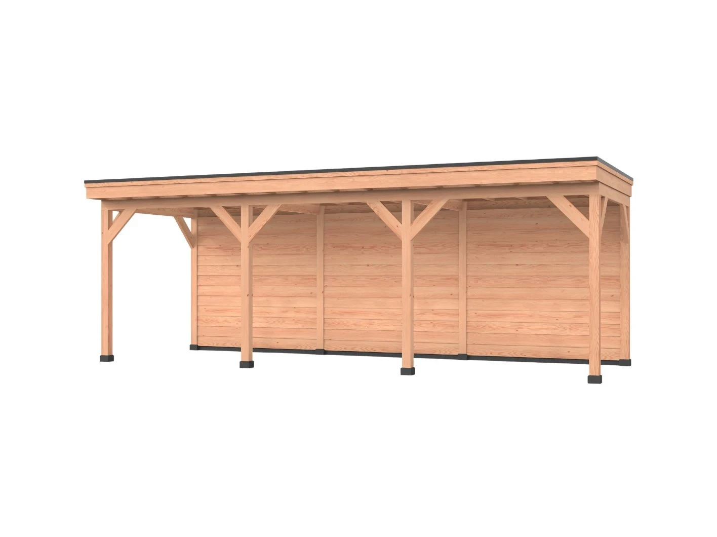 Douglas overkapping, 750 x 250, Met achterwand, Westwood DIY - Afbeelding 1