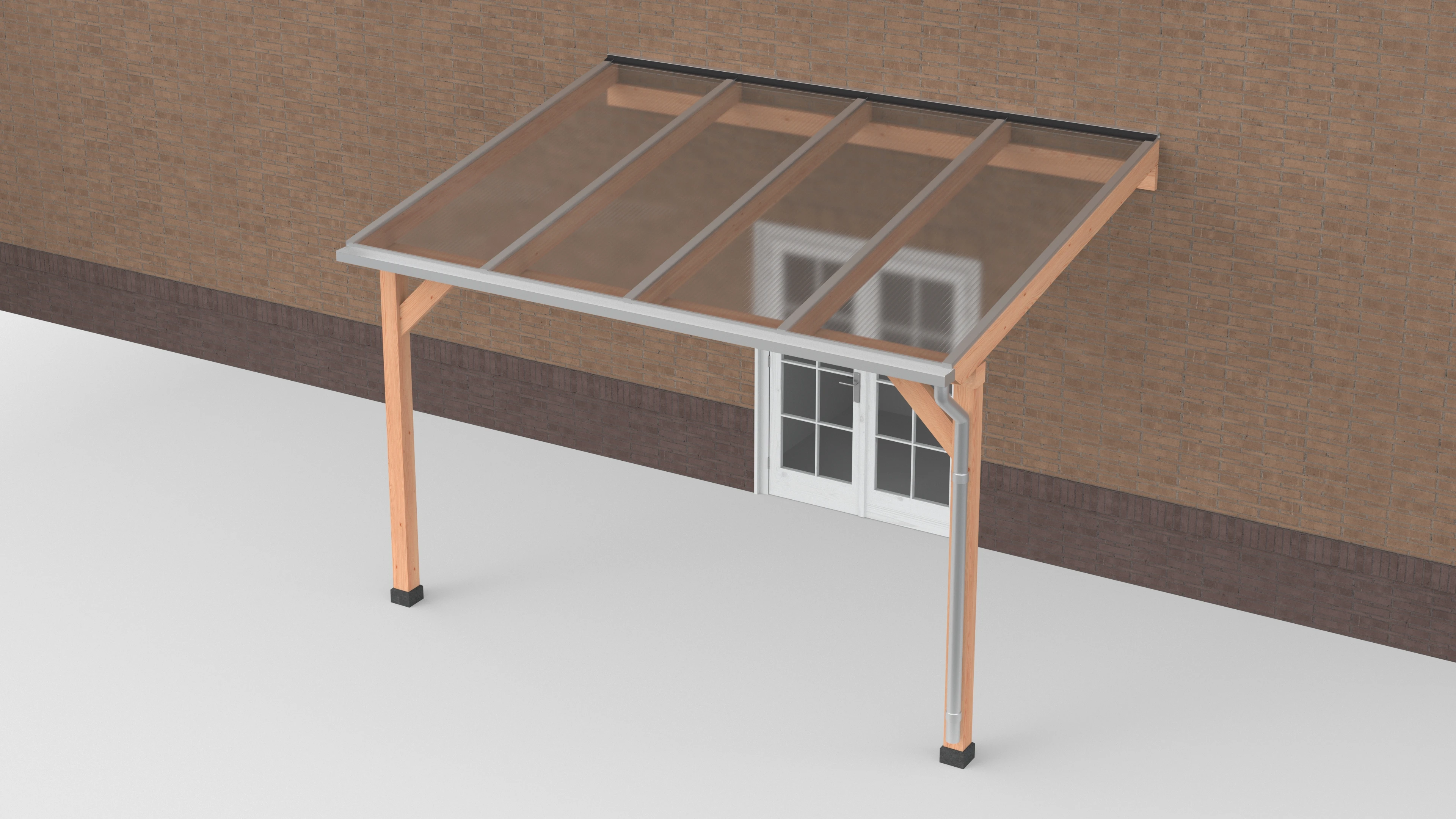 Douglas Terrasoverkapping Polycarbonaat Helder Geschaafd 400 x 300 cm - Afbeelding 1