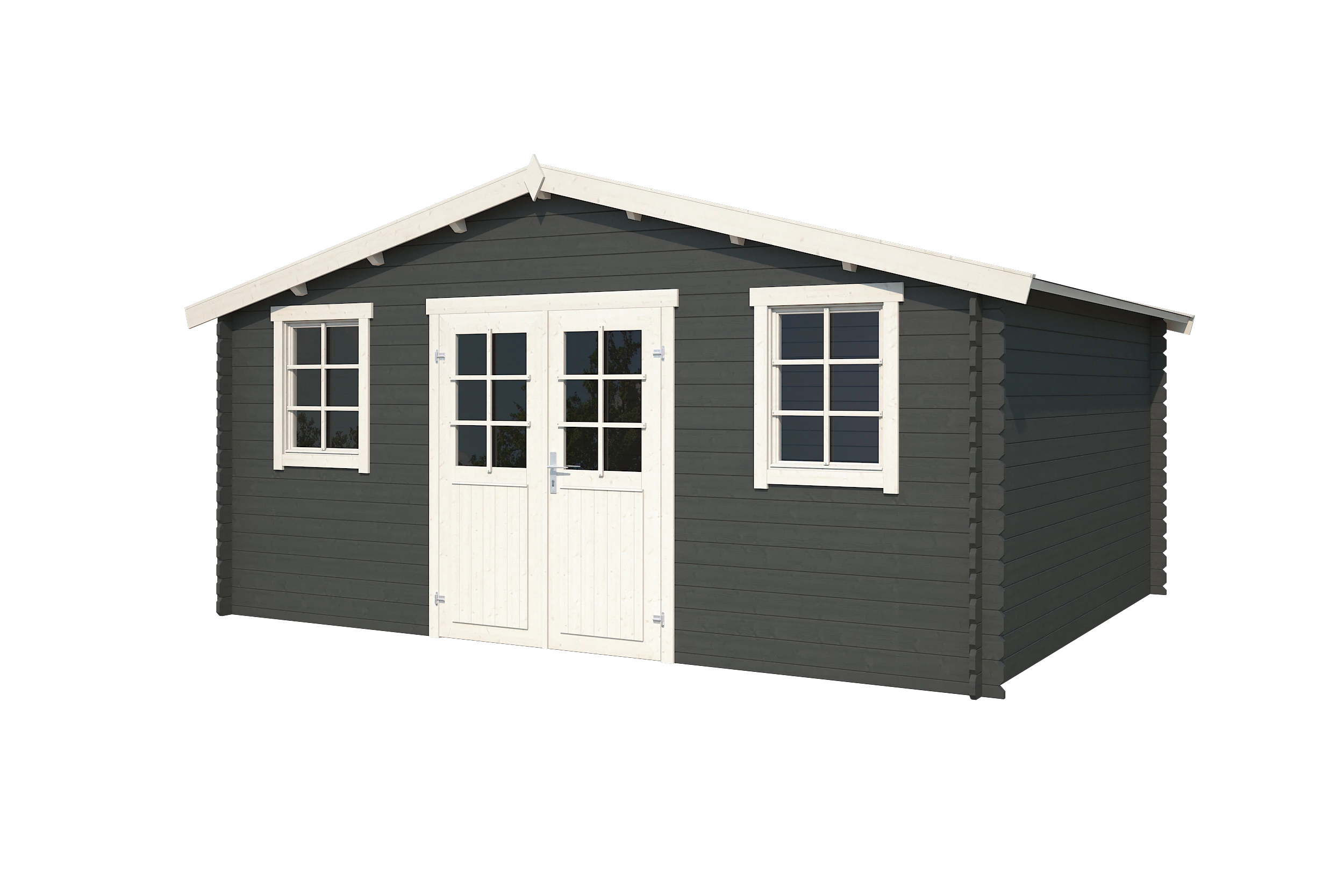 Outdoor life Blokhut Udo Carbon Grey-Wit 480 x 300 cm - Afbeelding 2