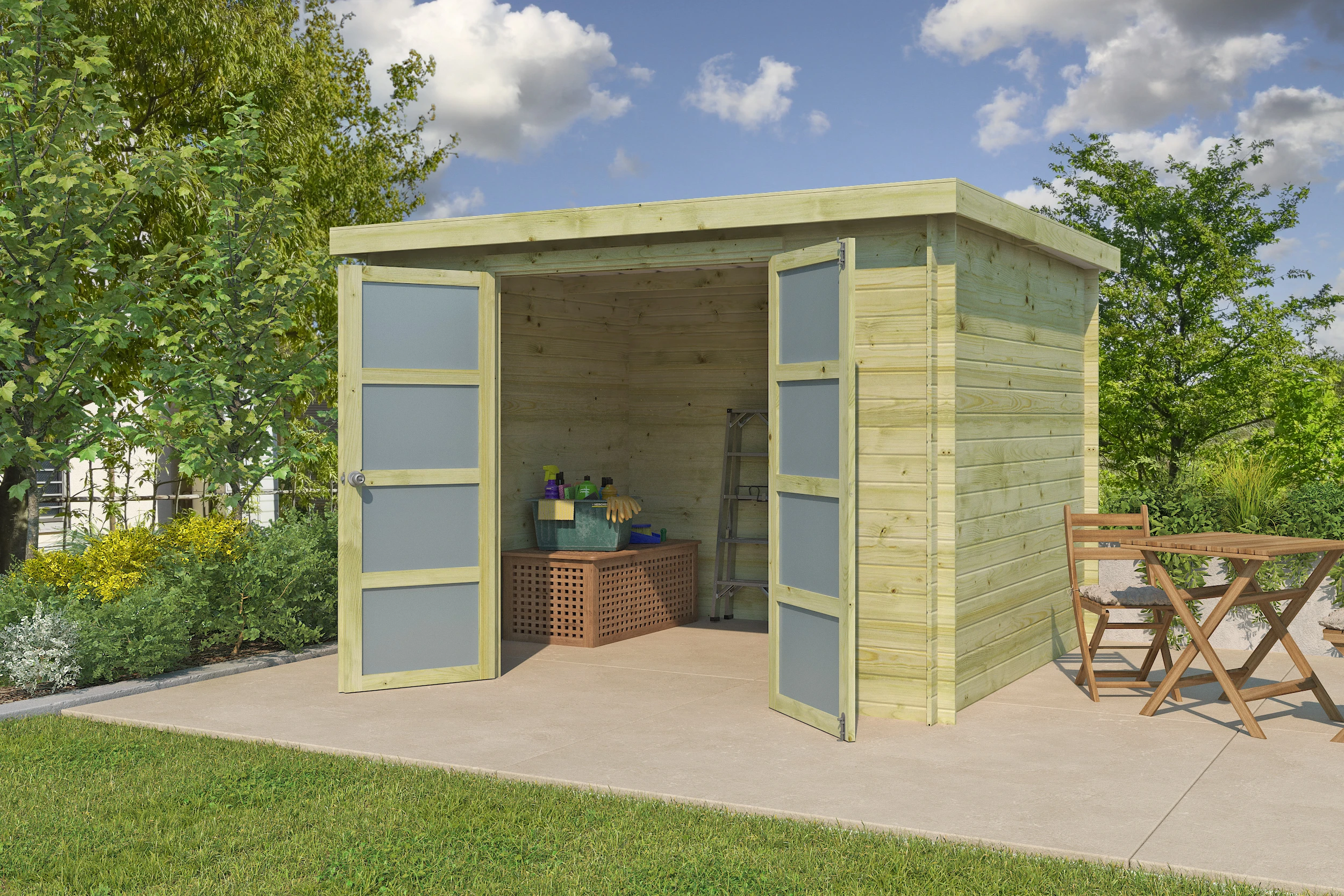 Woodlands Blokhut Umea Groen Geïmpregneerd 300 x 250 cm OP = OP - Afbeelding 5