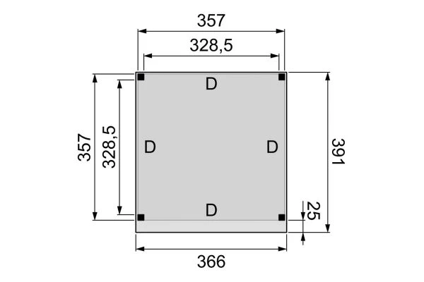 Hillhout Douglas Buitenverblijf Plat Dak Premium 360 x 360 cm - Afbeelding 2