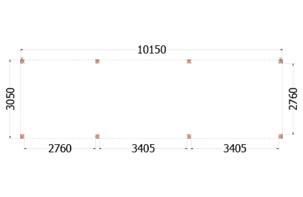 Trendhout Douglas Overkapping Palermo 1015 x 300 cm - Afbeelding 3