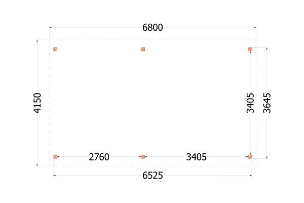 Trendhout Douglas Overkapping Zadeldak Beluta 680 x 415 cm - Afbeelding 2