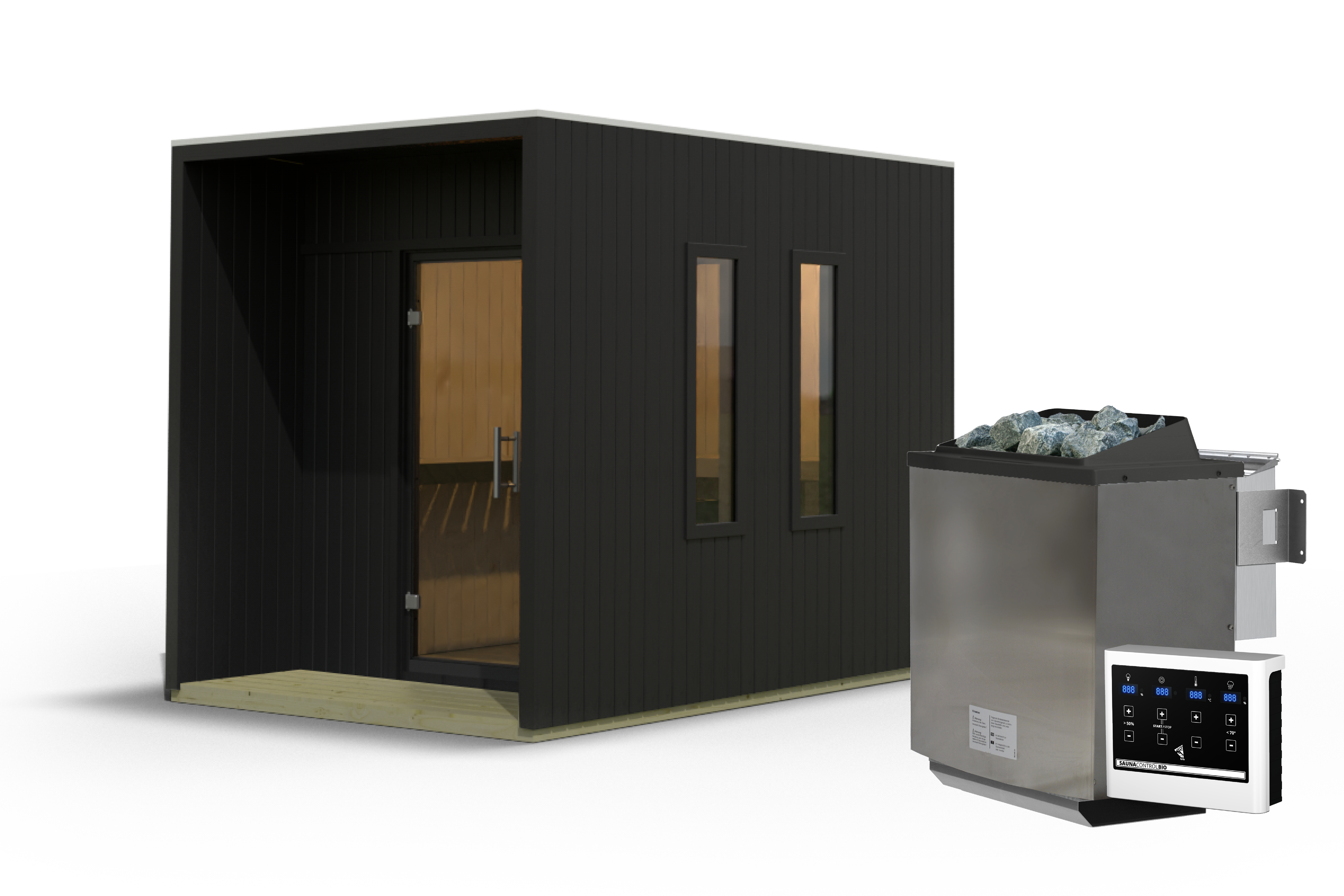 Karibu Sauna Culemborg Bio Combi 220 x 288 x 244 cm - Afbeelding 1