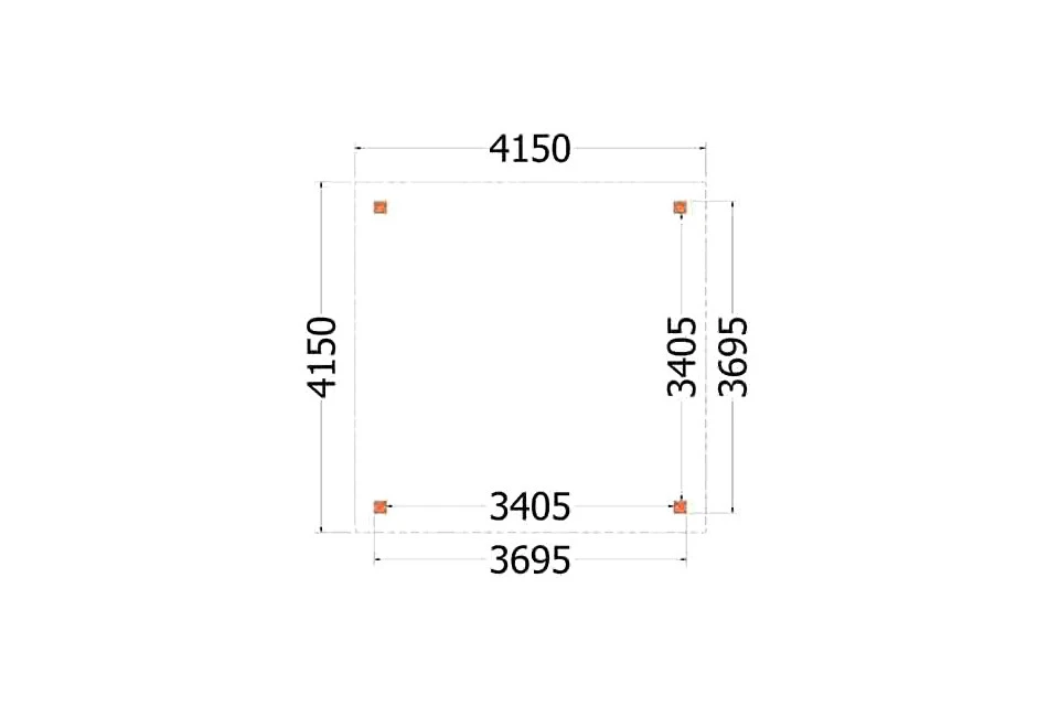 Trendhout Douglas Overkapping Siena 415 x 415 cm - Afbeelding 2