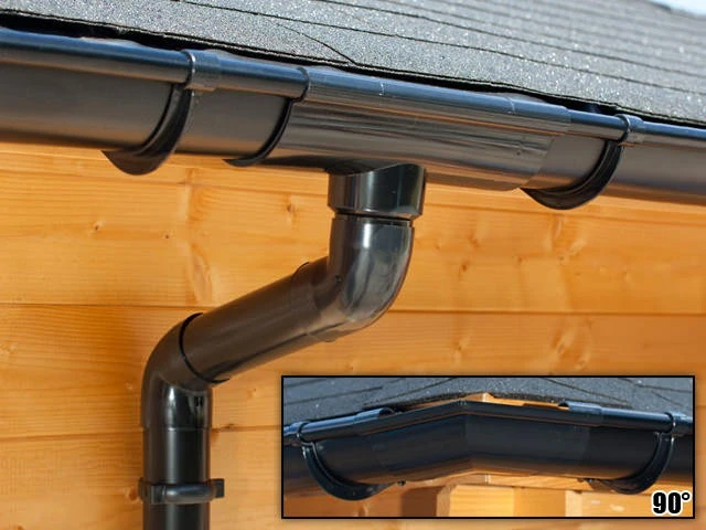 PVC Dakgoot Vierhoekig Dak E100 Zwart 21.24.5 m - Afbeelding 2