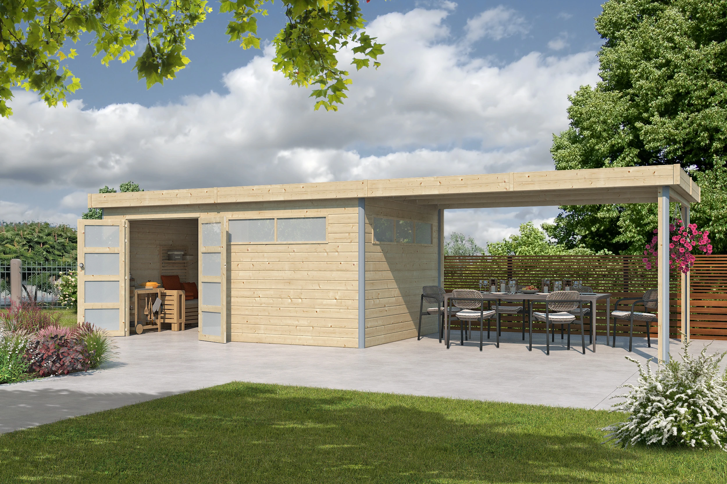 Woodlands Blokhut Kasuko 885 x 295 cm - Afbeelding 2