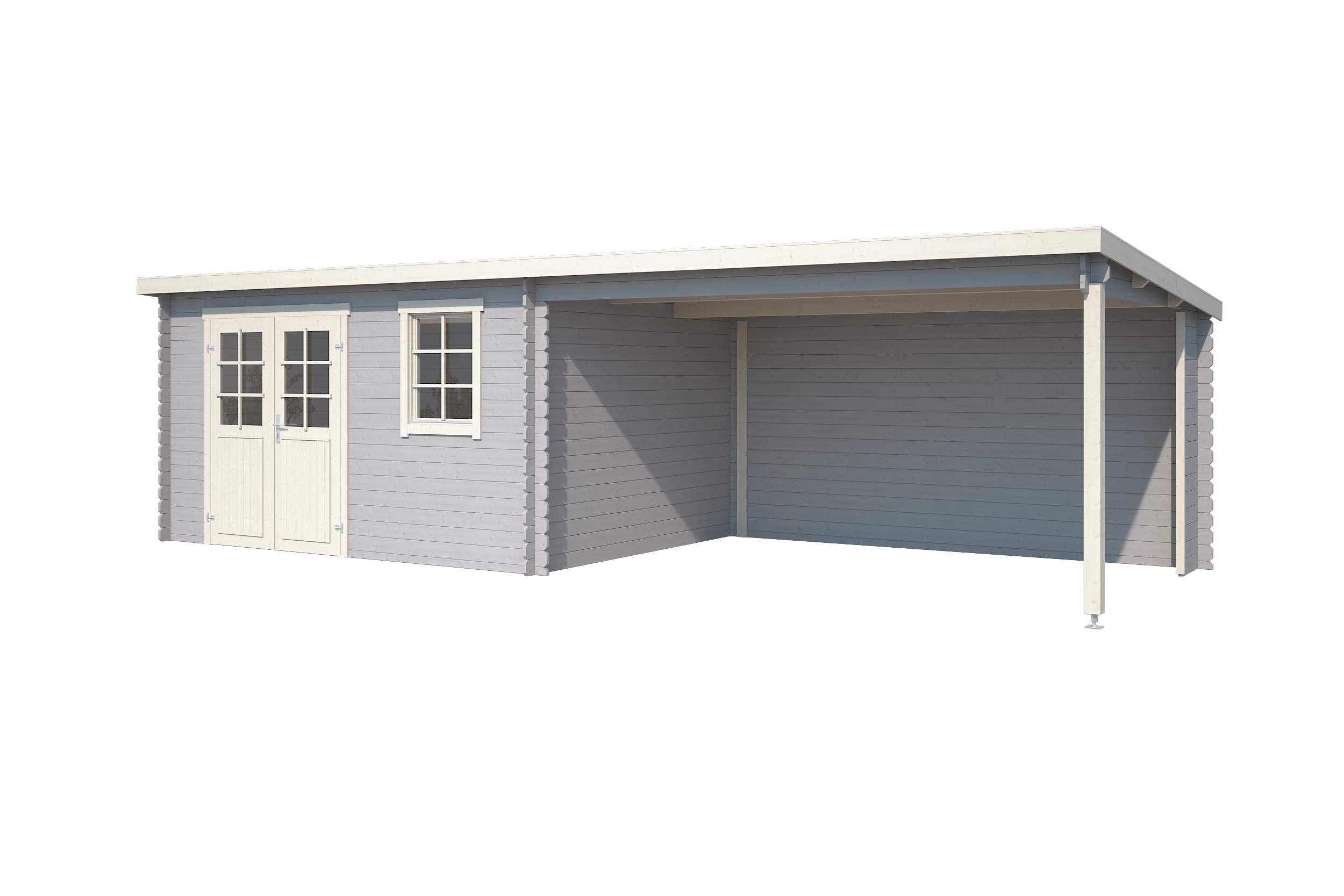 Outdoor Life Blokhut Aida Platinum Grey-Wit 760 x 275 cm - Afbeelding 1