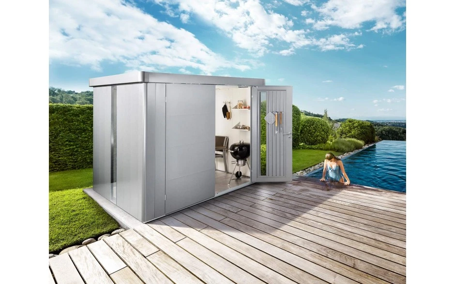 Biohort Berging Neo Enkele Deur Zilver 180 x 180 x 222 cm - Afbeelding 3