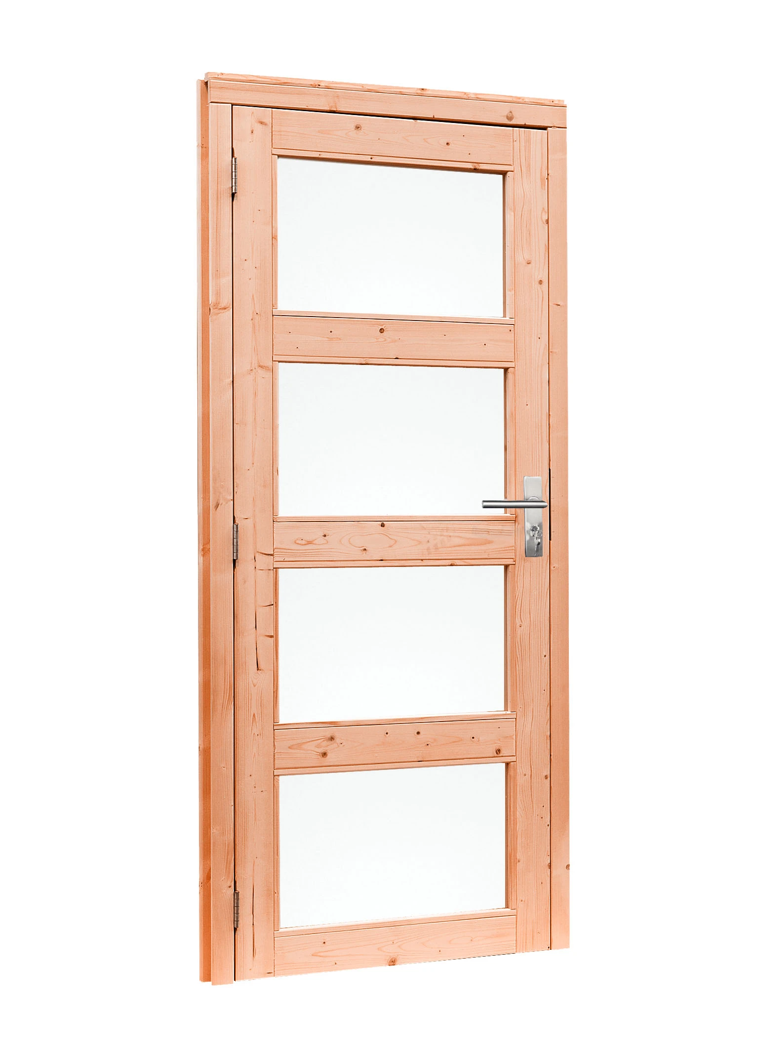 Douglas Enkele Deur Melkglas 4-Ruits 90 x 201 cm (900 x 2010 mm) Kleurloos Geïmpregneerd - Afbeelding 1