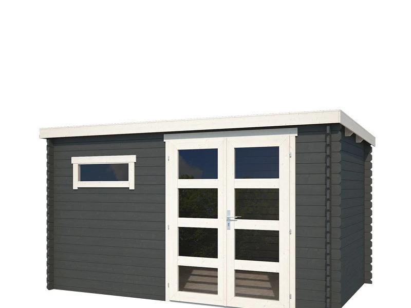 Outdoor Life Blokhut Timian Carbon Grey-Wit 380 x 230 cm - Afbeelding 2