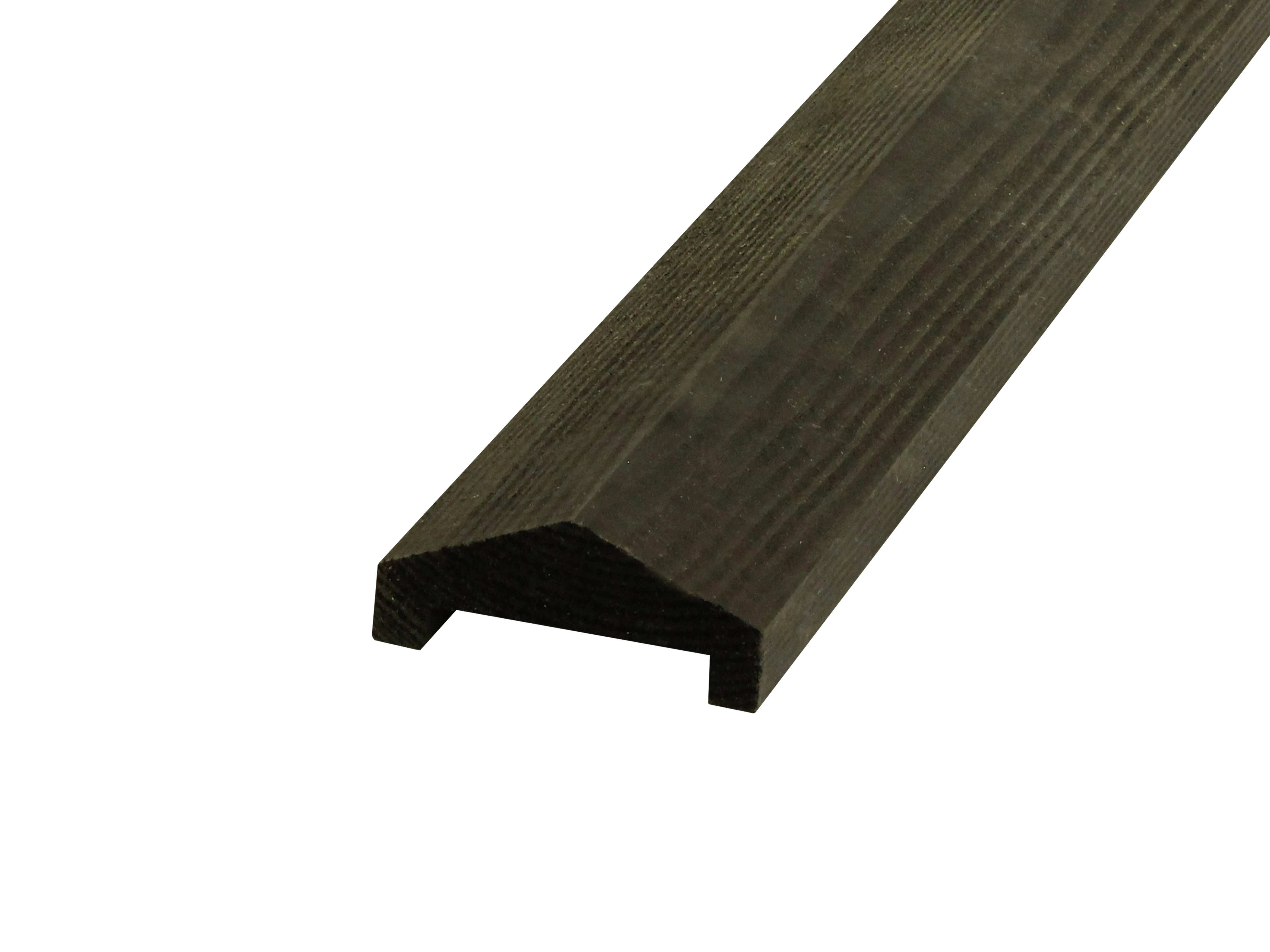 Grenen Afdekkap met Sponning 6.2 cm 3.5 x 8.5 cm (35 x 85 mm) Zwart Gedompeld - Lengte 180 cm - Afbeelding 1