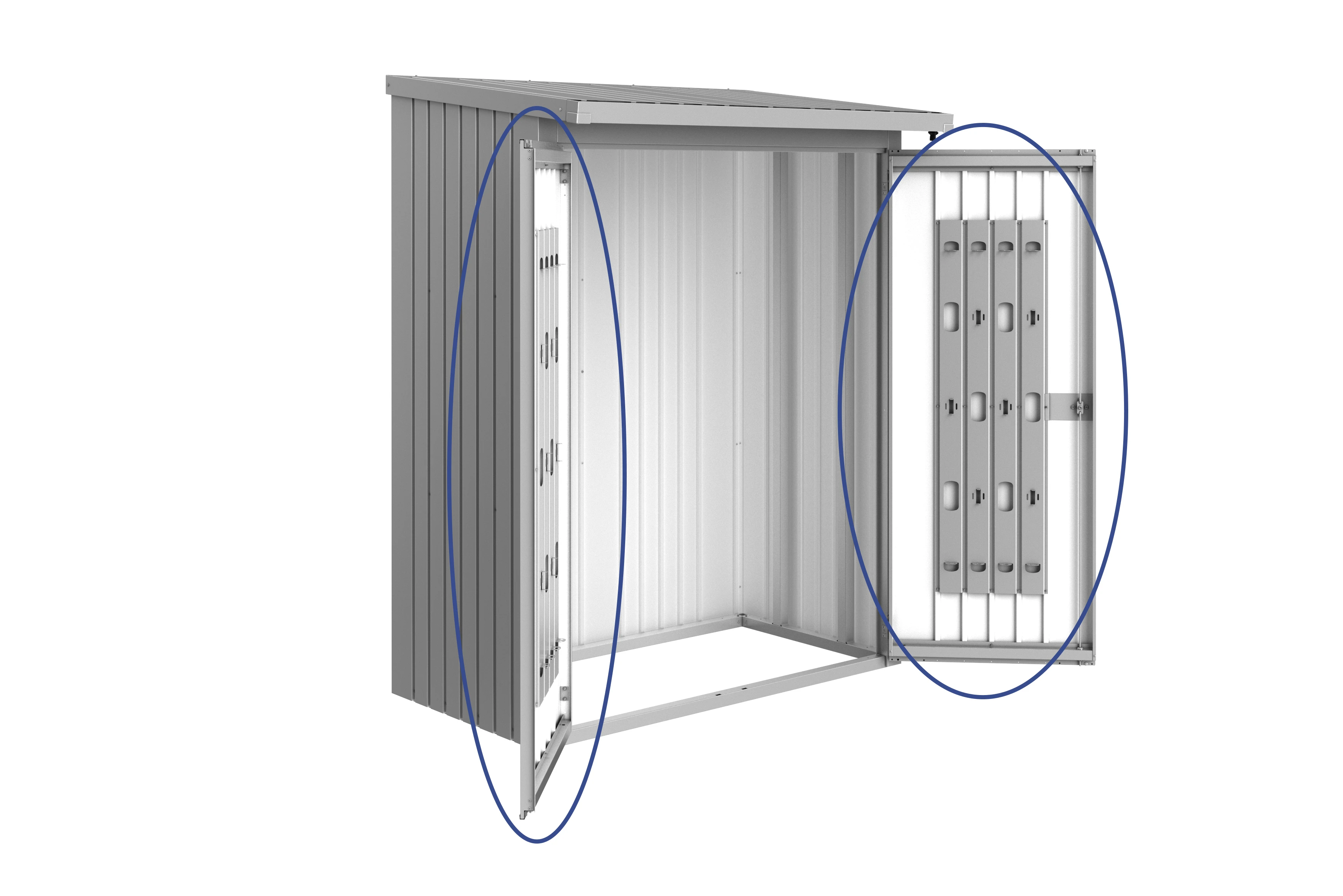 Biohort Deursysteem voor WoodStock Zilver Metallic 150 - Afbeelding 2