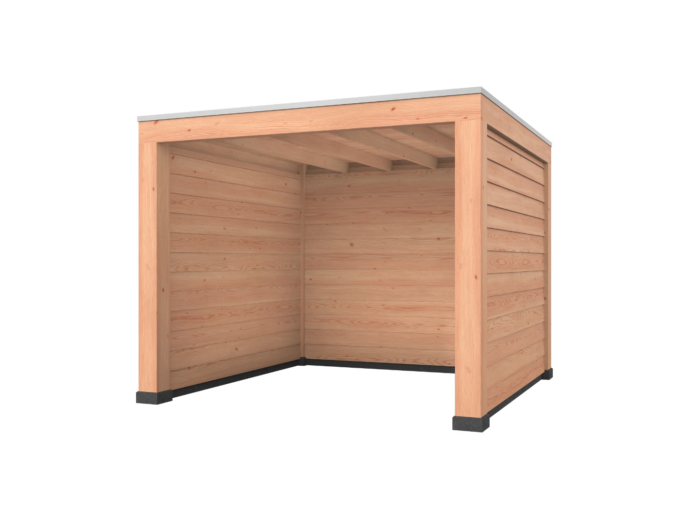 Douglas overkapping, 300 x 300, met achterwand en twee zijwanden, Westwood Modern - Afbeelding 1