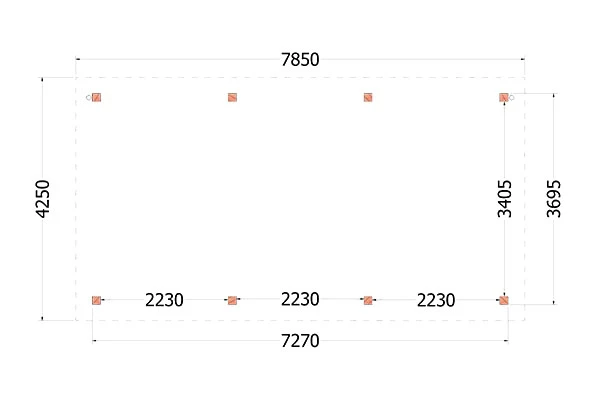 Trendhout Douglas Overkapping Florence 785 x 425 cm - Afbeelding 2