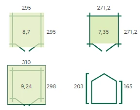 Woodlands Blokhut Zurich 295 x 295 cm - Afbeelding 7