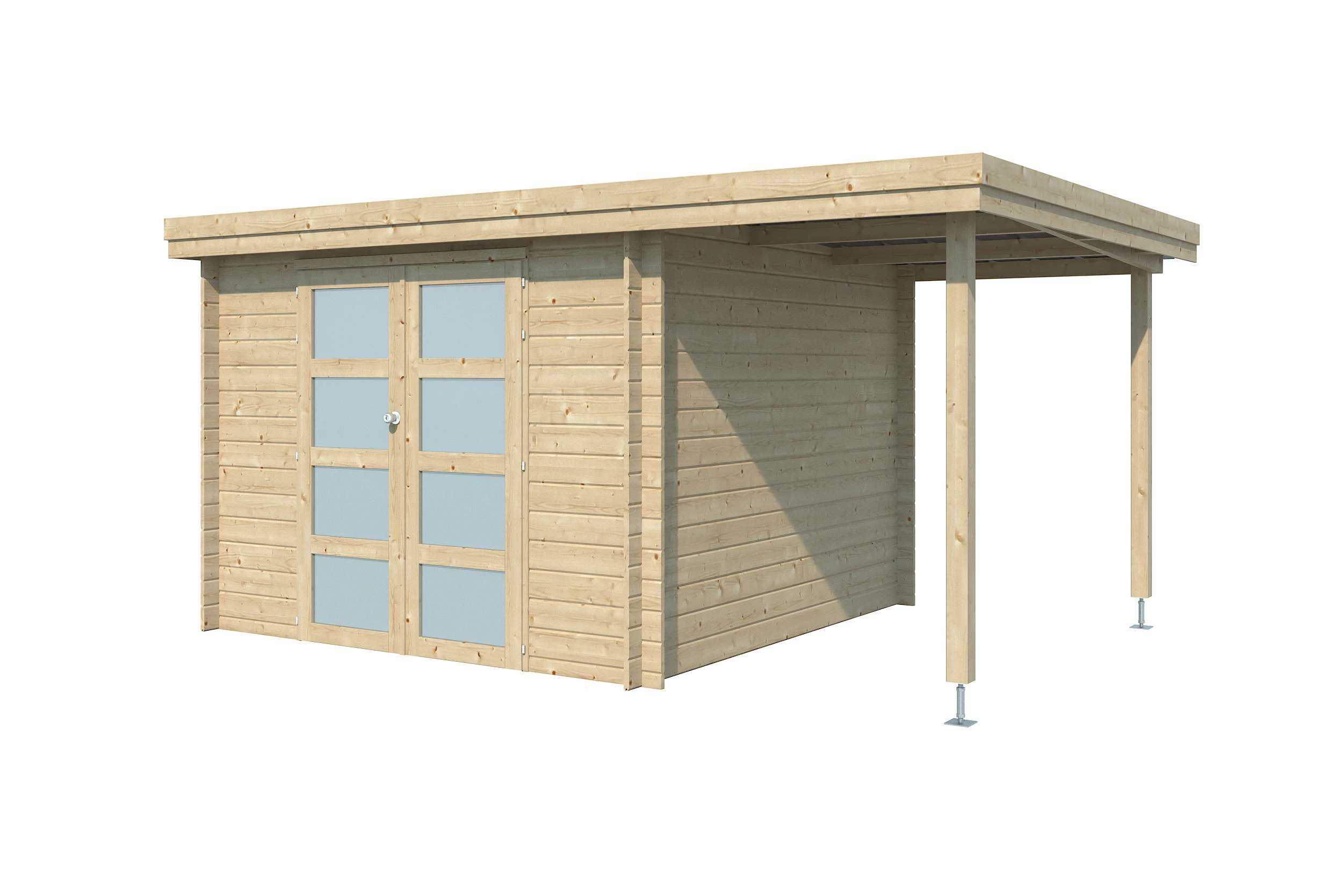 Woodlands Blokhut Oregon met Overkapping 445 x 295 cm - Afbeelding 3