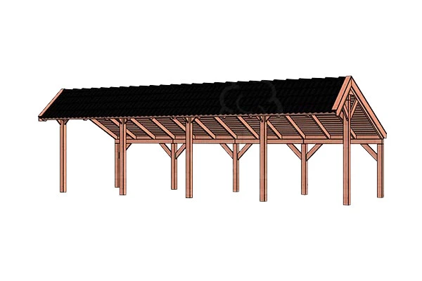 Trendhout Douglas Kapschuur De Heerd 980 x 425 cm - Afbeelding 1