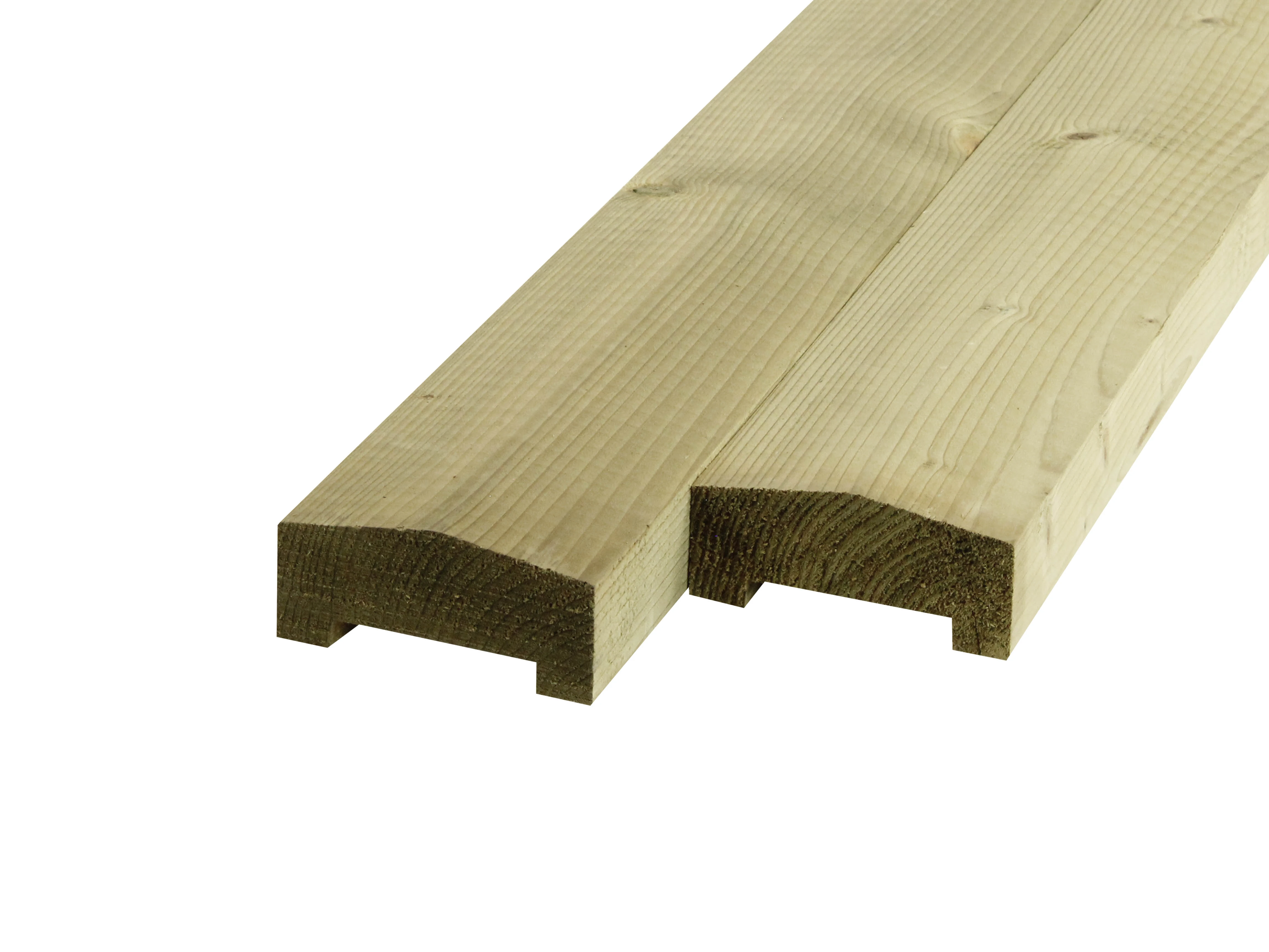 Grenen Afdeklat Piramide met Sponning 3.5 x 8.5 cm (35 x 85 mm) Groen Geïmpregneerd - Lengte 180 cm - Afbeelding 5