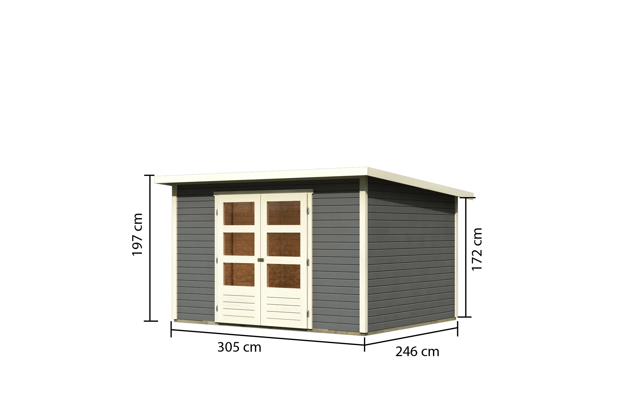 Tuinhuis Stockach 5 Grijs 330 x 282 - Afbeelding 6