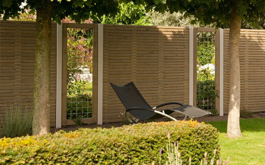 Vuren Schutting Rhombus Dubbelzijdig Horizontaal 180 x 180 cm - Afbeelding 4