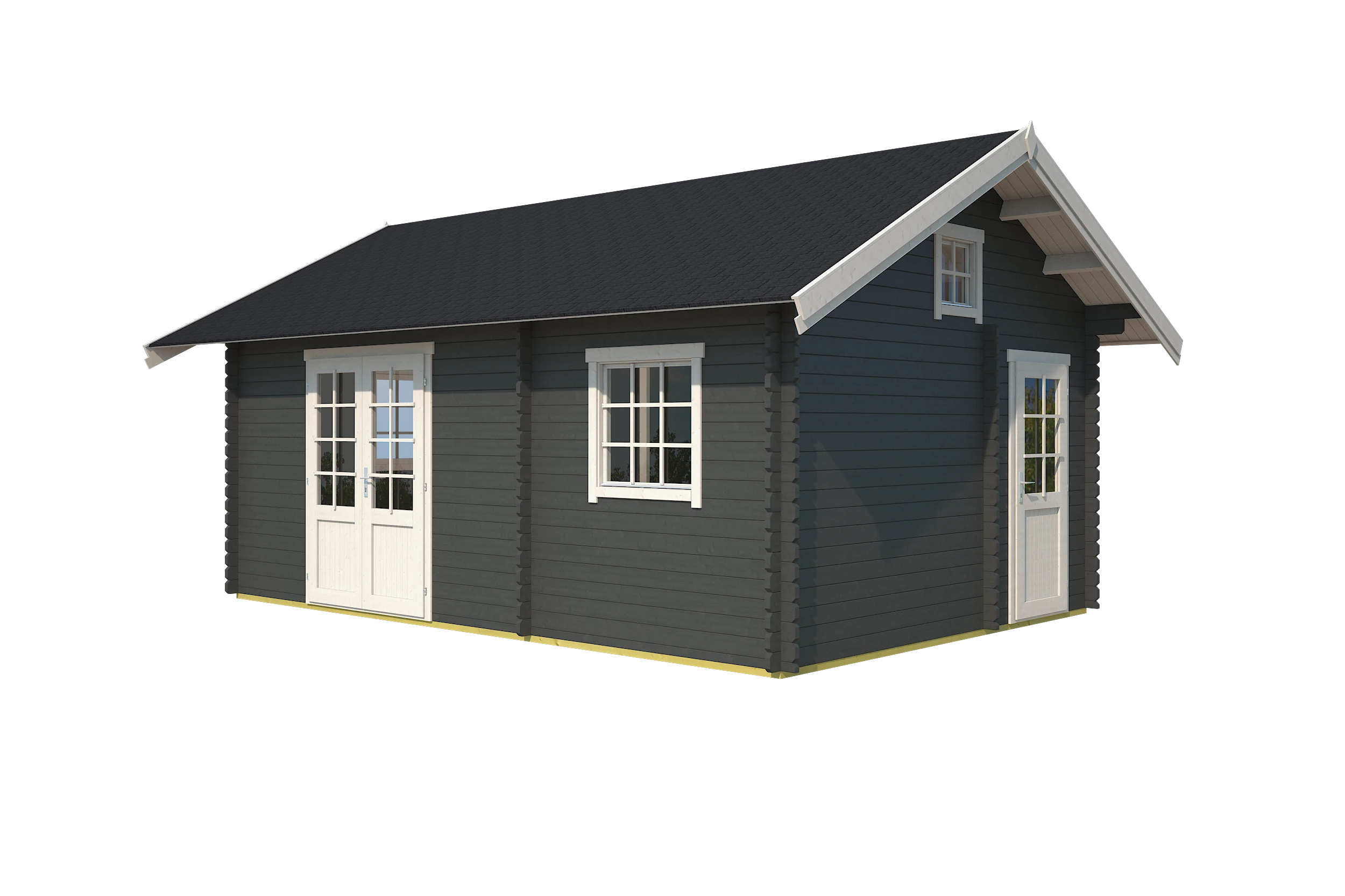 Outdoor Life Blokhut Caroline Carbon Grey-Wit 575 x 390 cm - Afbeelding 1
