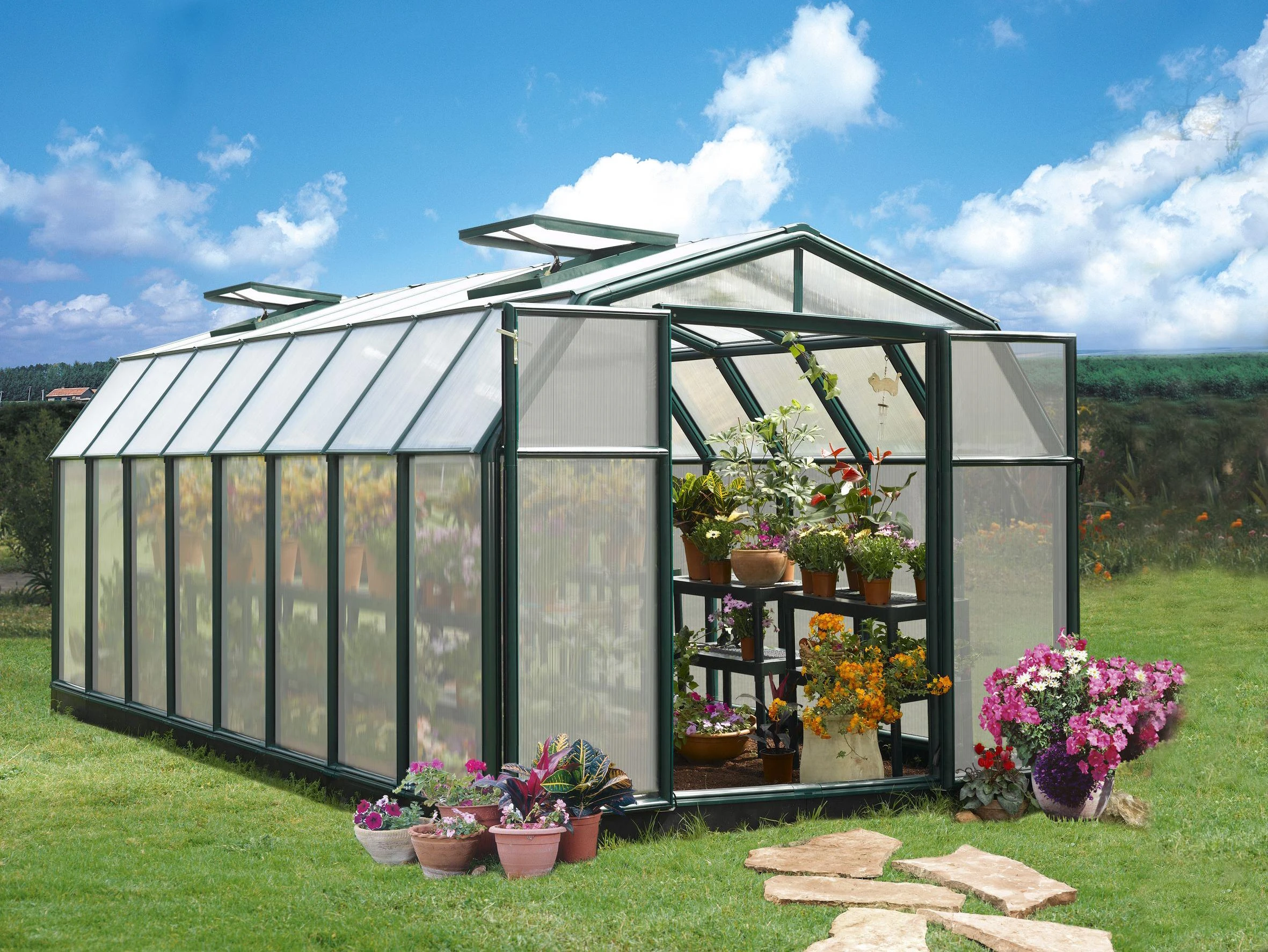 Palram Canopia Tuinkas Hobby Gardener 260 x 511 cm Groen - Afbeelding 4