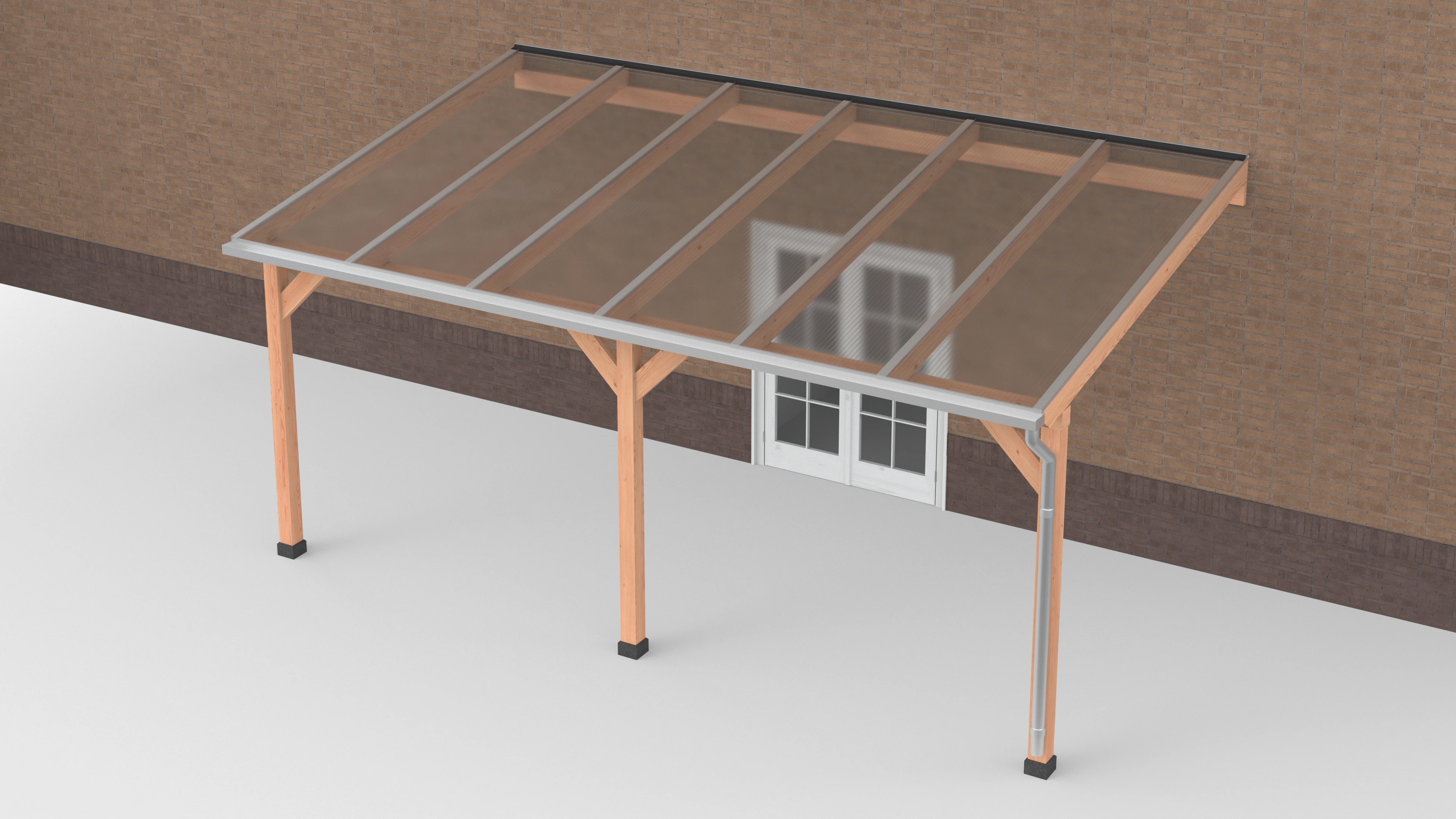 Douglas Terrasoverkapping Polycarbonaat Helder Geschaafd 600 x 350 cm - Afbeelding 1