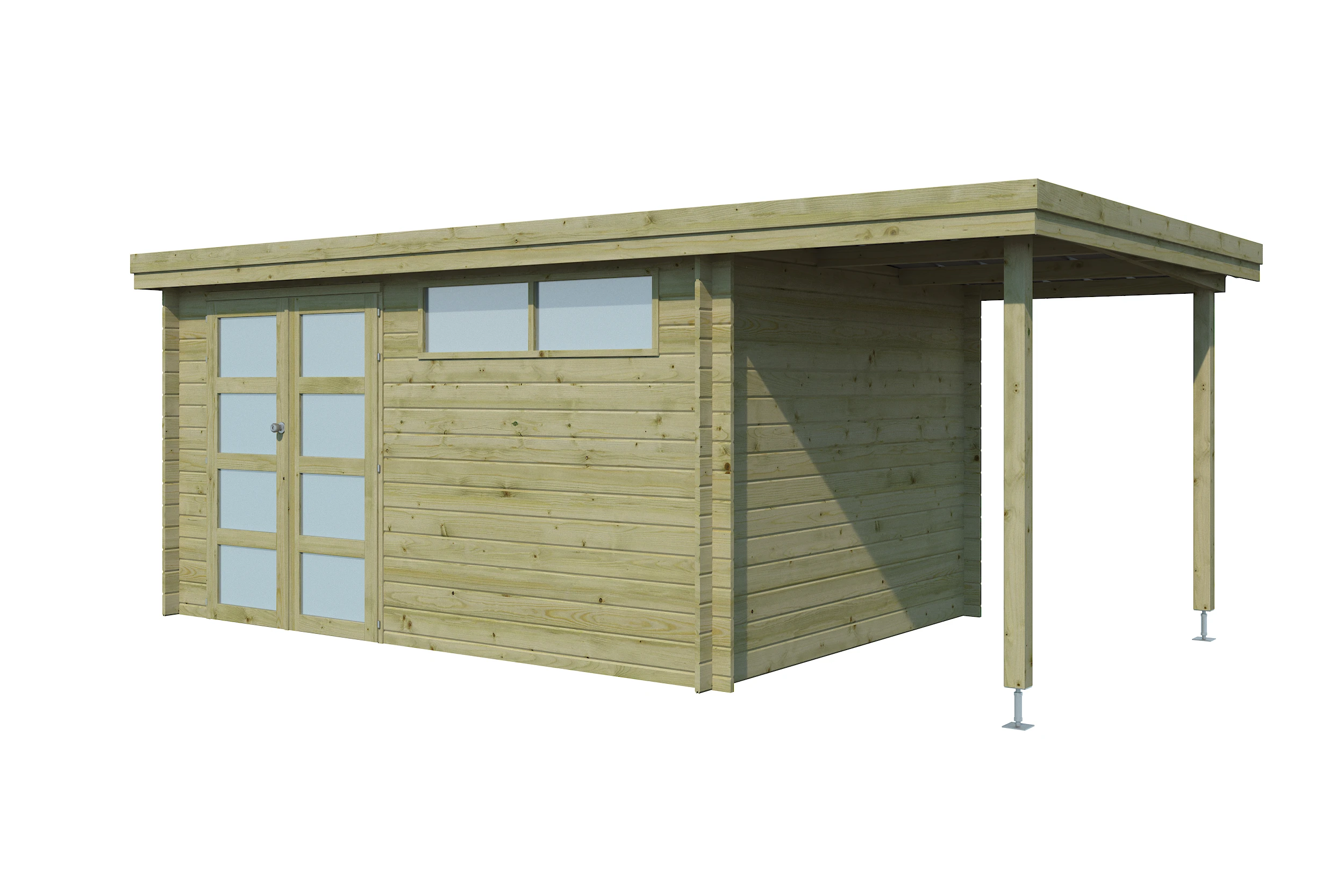 Woodlands Blokhut Oregon met Overkapping Geïmpregneerd 565 x 295 cm - Afbeelding 3