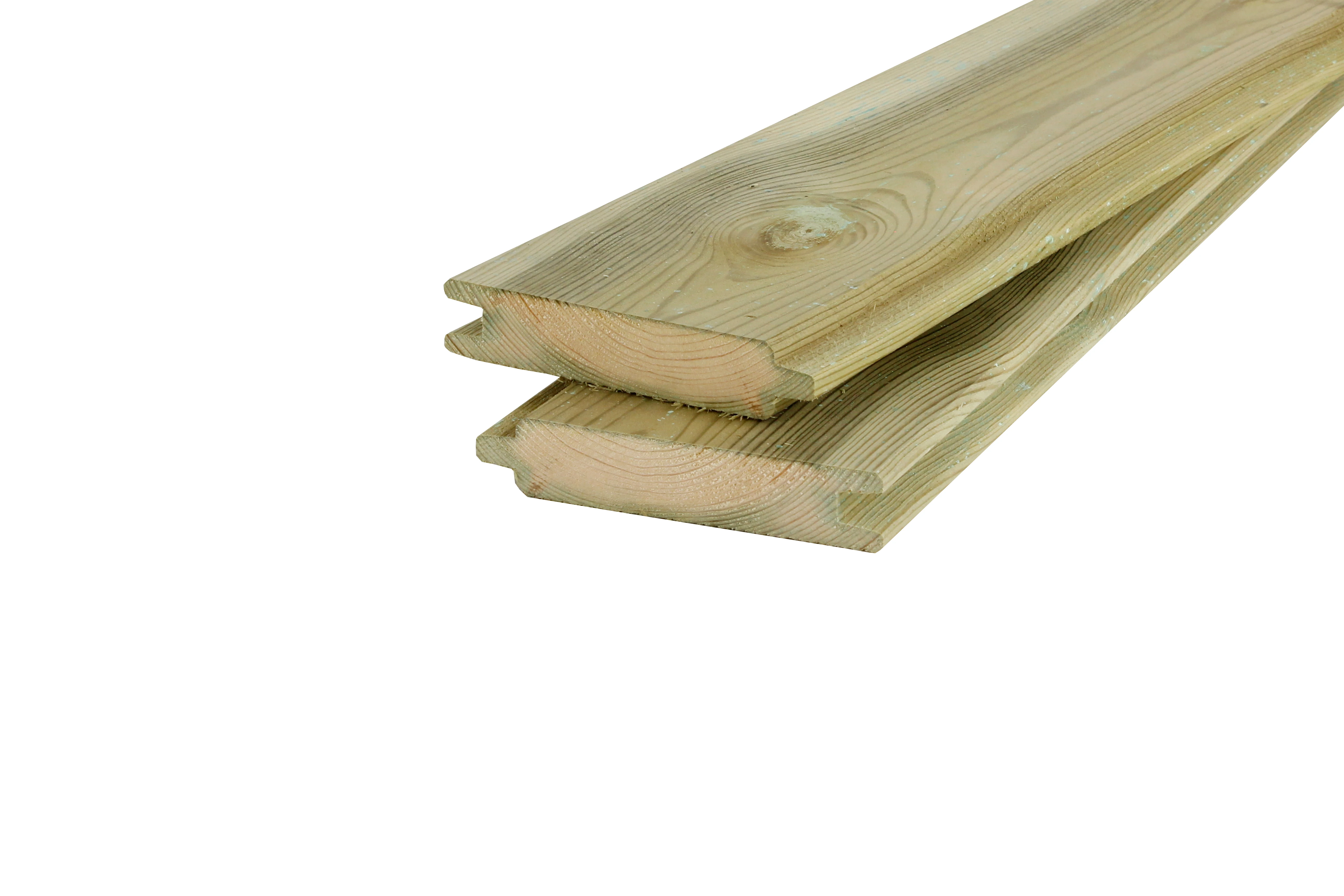 Grenen Blokhutprofielplank 2.8 x 14.5 cm (28 x 145 mm) Geïmpregneerd - Lengte 400 cm - Afbeelding 1