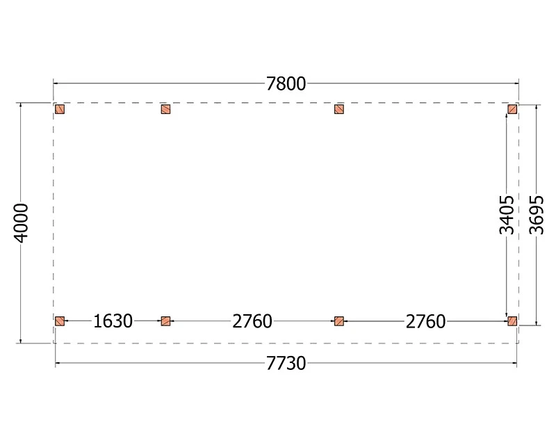 Trendhout Douglas Overkapping Refter 785 x 400 cm - Afbeelding 2