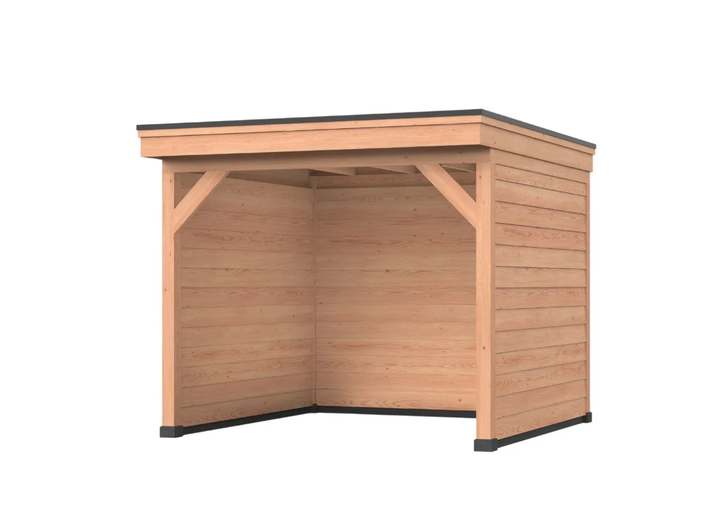 Douglas overkapping, 300 x 300, Met achterwand en twee zijwanden, Westwood DIY - Afbeelding 1