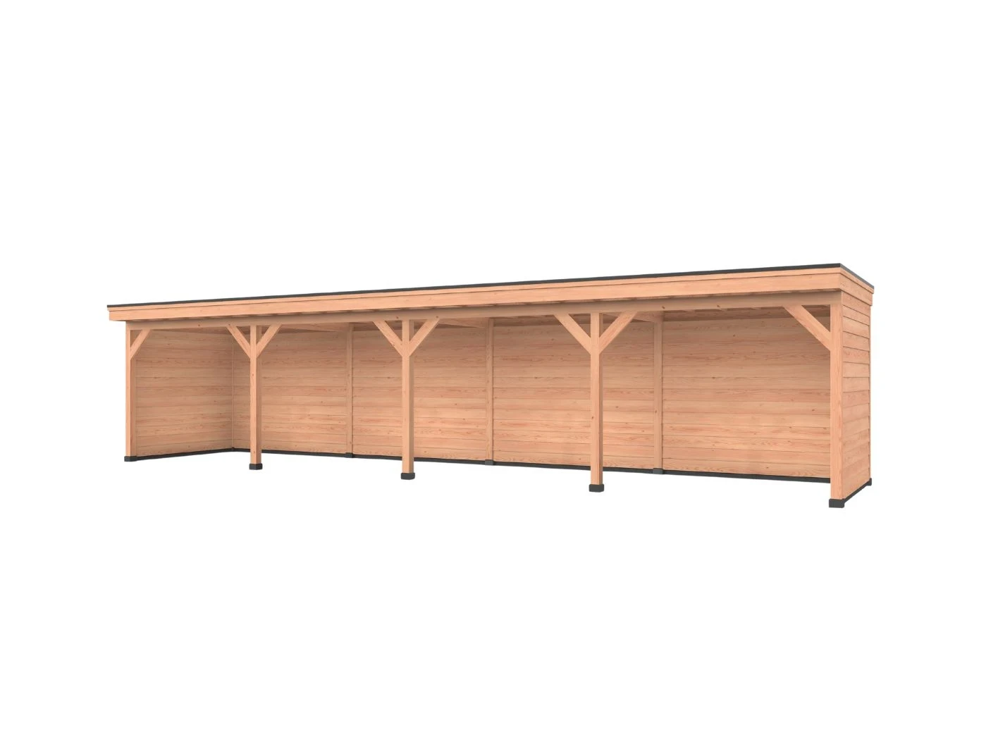 Douglas overkapping, 900 x 300, Met achterwand en twee zijwanden, Westwood DIY - Afbeelding 1