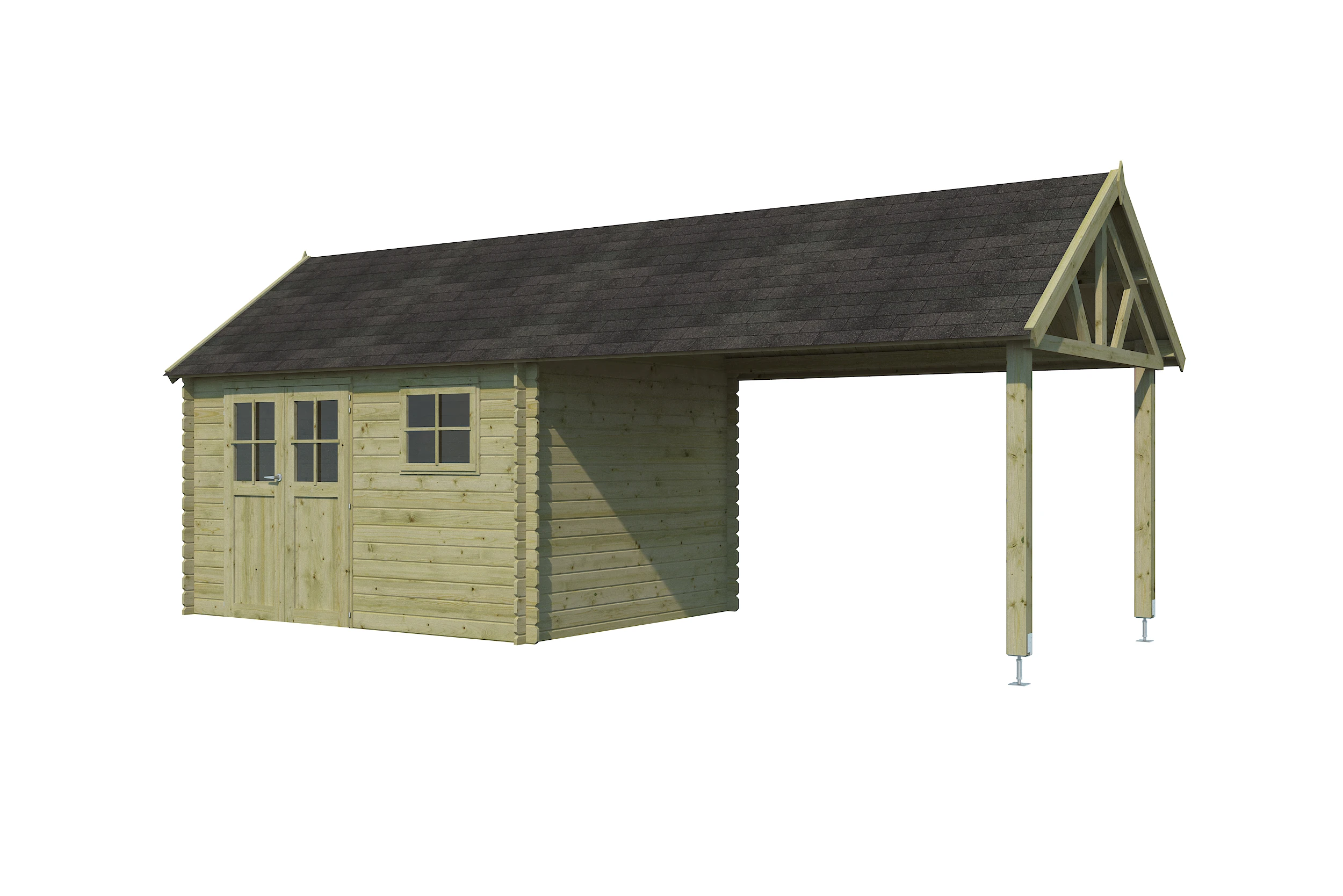 Woodlands Blokhut Gloucester L Groen Geïmpregneerd 760 x 295 cm - Afbeelding 8