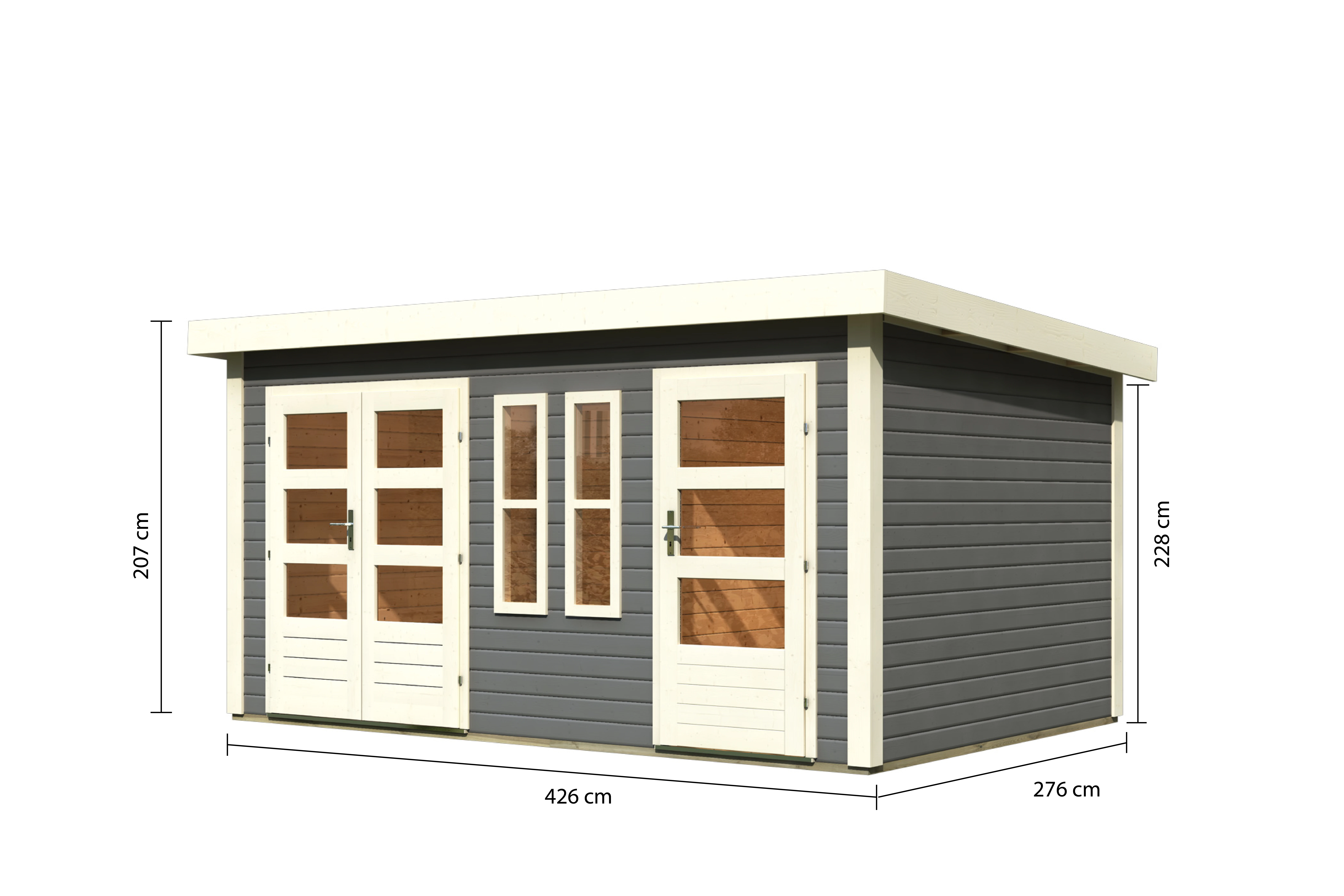 Karibu Tuinhuis Schönbuch 2 Grijs 38 mm - 458 x 302 cm - Afbeelding 7