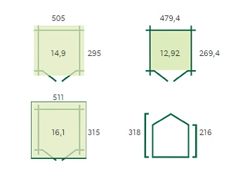 Woodlands Blokhut Gloucester XL Groen Geïmpregneerd 505 x 295 cm - Afbeelding 3