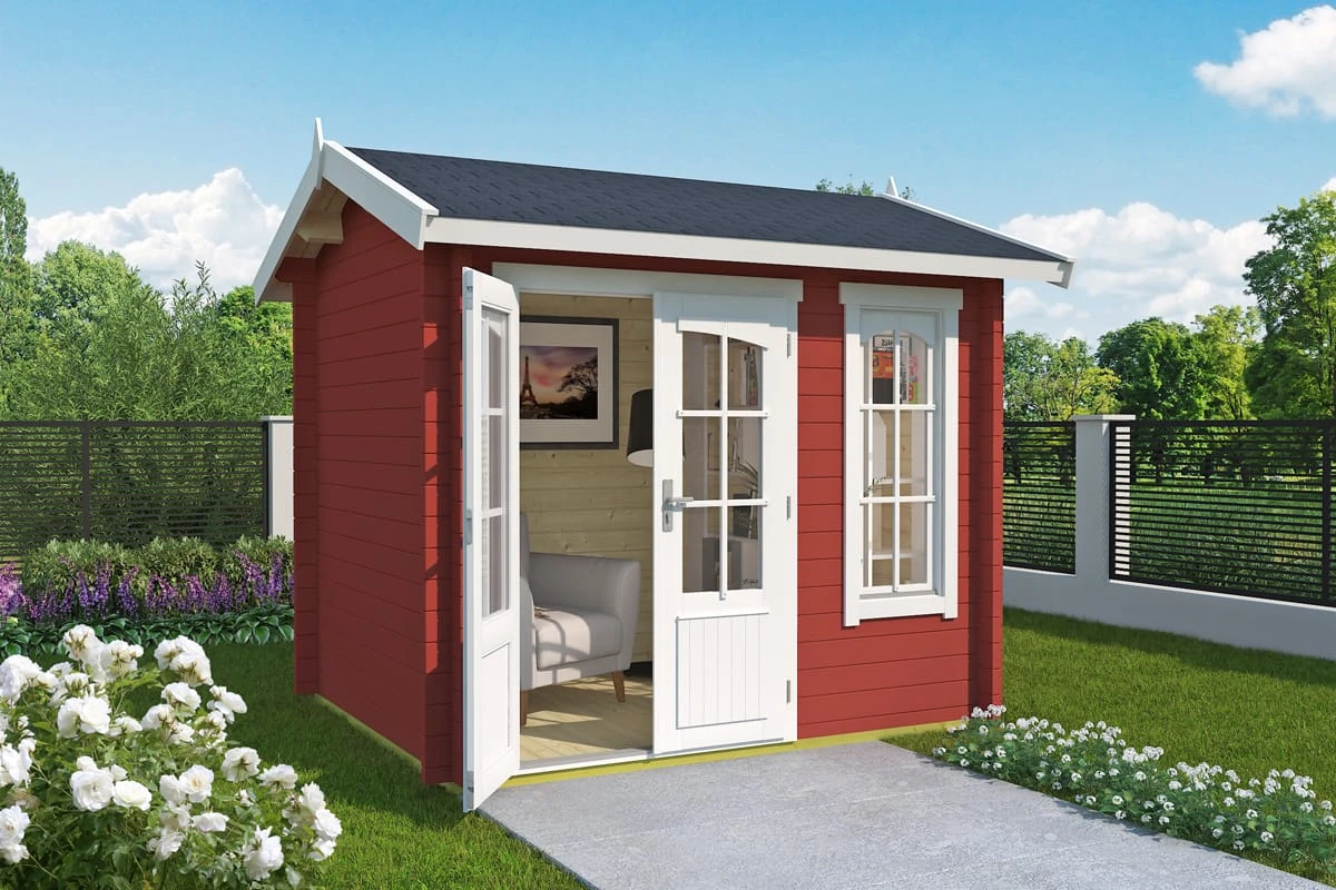 Tuinhuis Alex Mini Swedenred 250 x 200 cm - Afbeelding 1