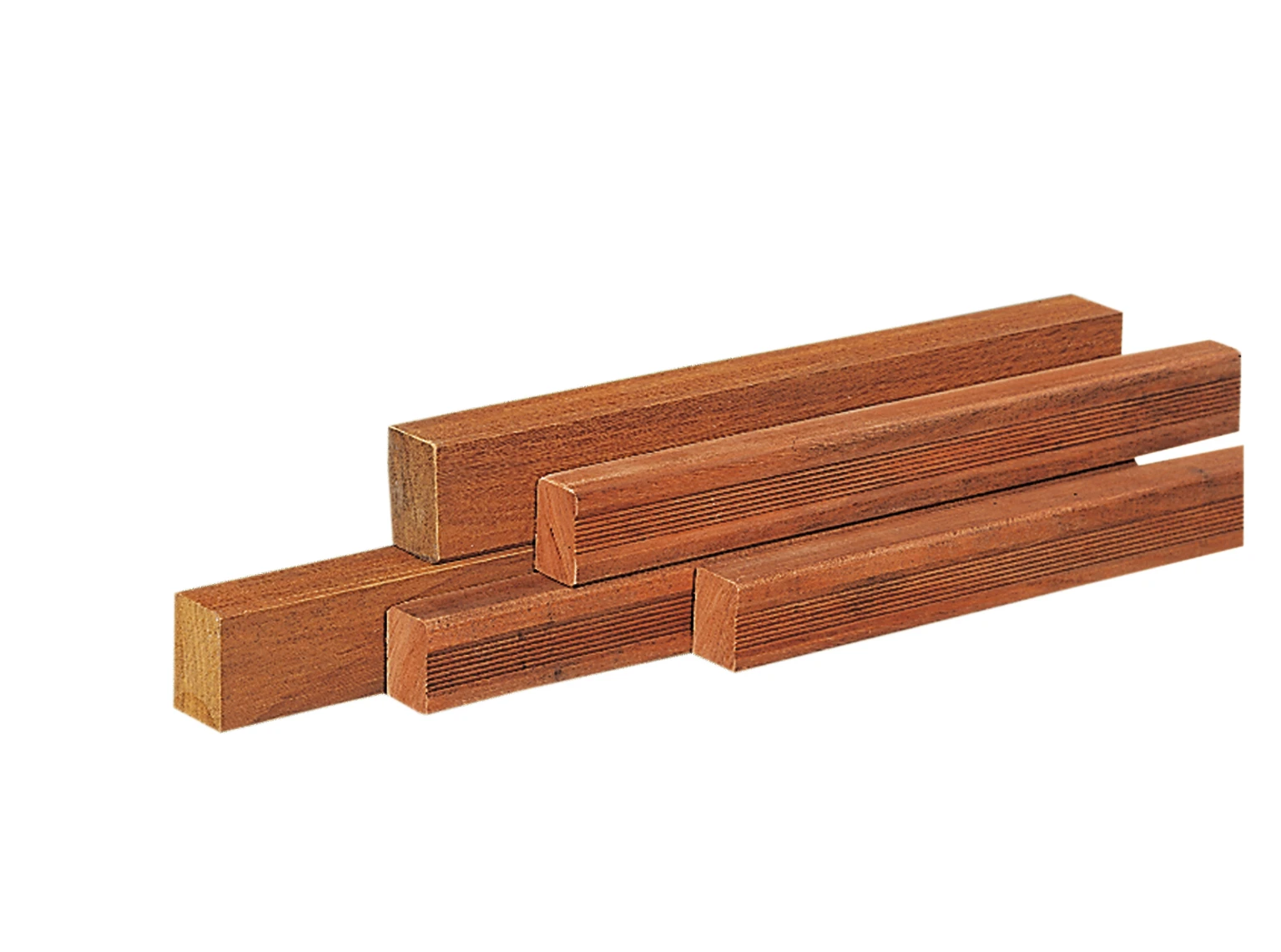 Hardhout Azobe Regel 4.5 x 9.5 cm (45 x 95 mm) Geschaafd - Lengte 350 cm - Afbeelding 2