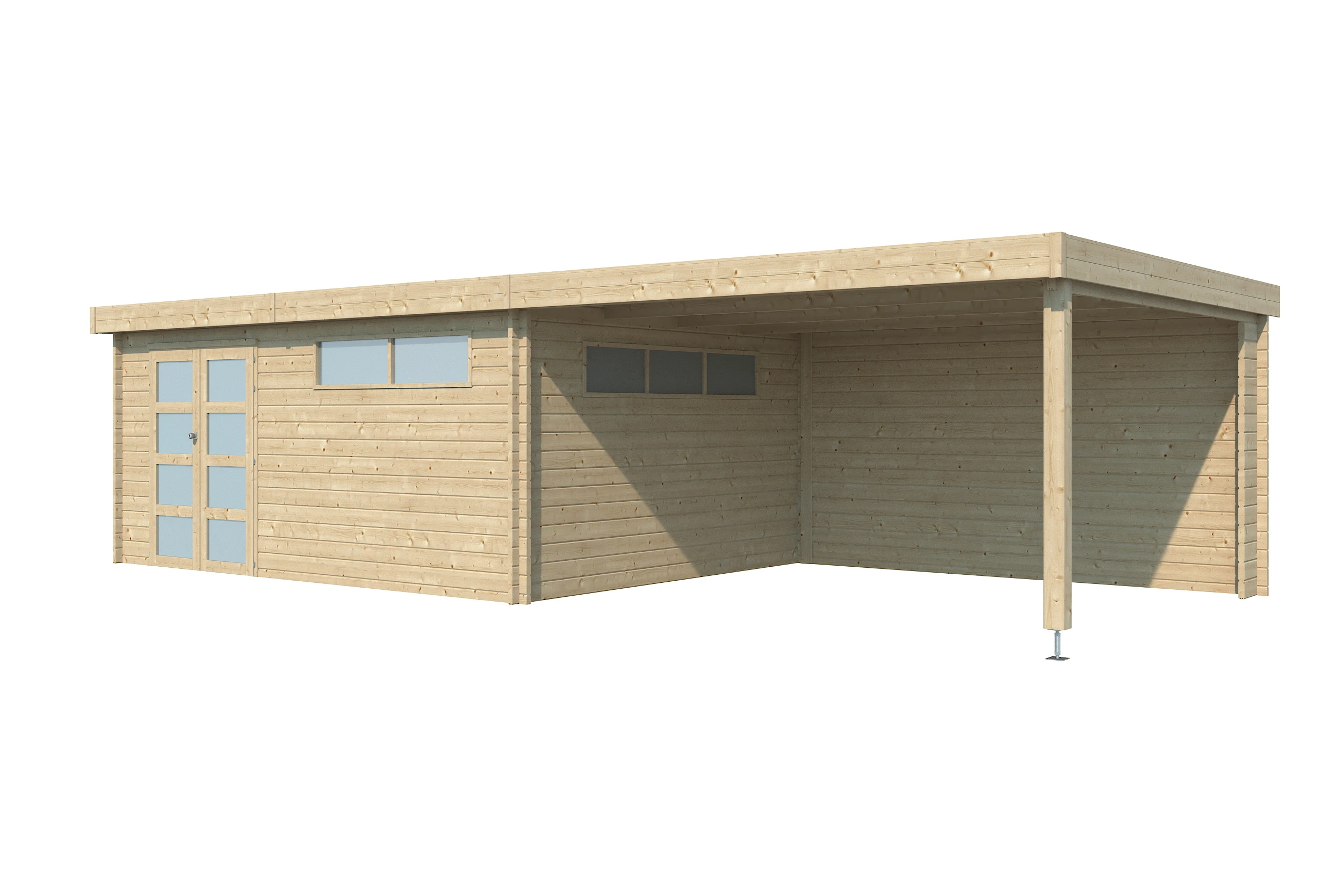 Woodlands Blokhut Modern met Overkapping en Dakisolatie 905 x 385 cm - Afbeelding 9