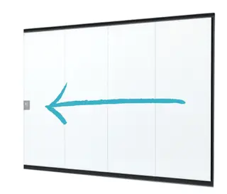 Glazen Schuifwand Vaste Handgreep Links 372 x 224 cm - Afbeelding 1