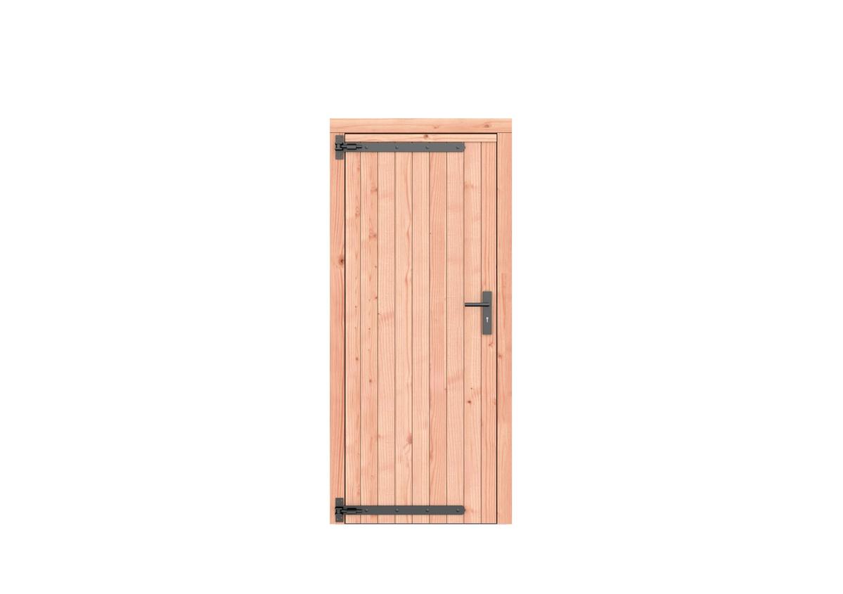 Douglas enkele deur dicht zwart beslag - 90 x 201 cm - Kleurloos Geimpregneerd - Linksdraaiend - Afbeelding 1