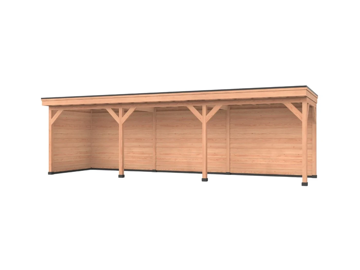 Douglas overkapping, 900 x 250, Met achterwand en twee zijwanden, Westwood DIY - Afbeelding 1