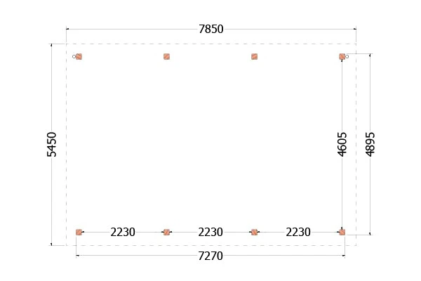 Trendhout Douglas Overkapping Toscane 785 x 545 cm - Afbeelding 2