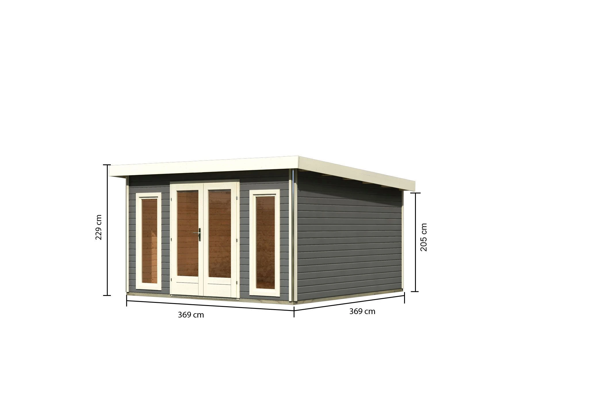 Karibu Tuinhuis Radeburg 3 Grijs 406 x 393 cm - Afbeelding 3